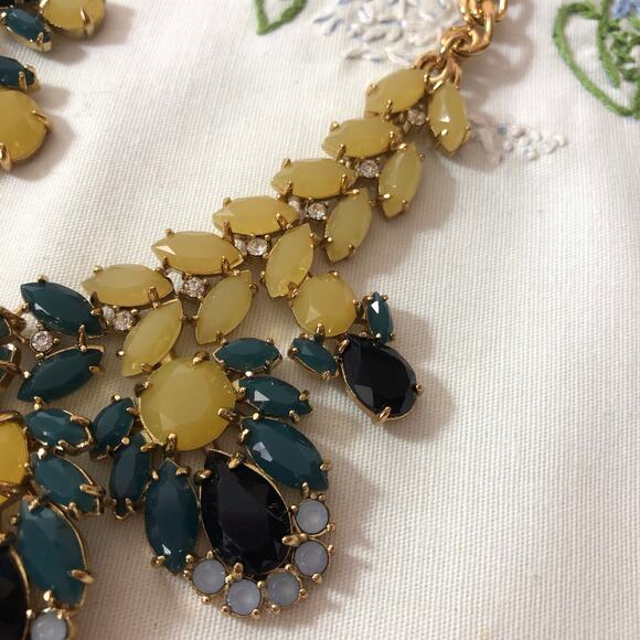 Kate Spade NEW Bib Collar Necklace Signed Chunky Gold Double Layer Geometric - Picture 5 of 11